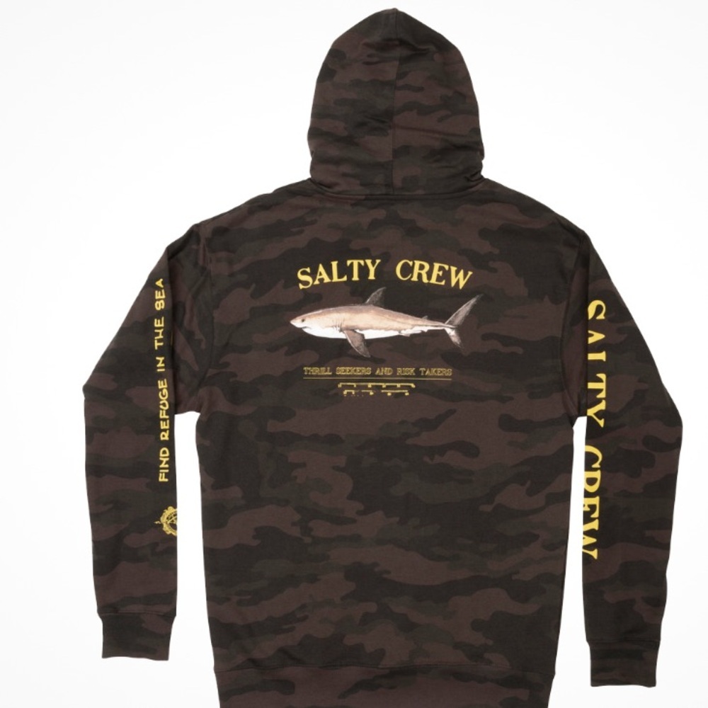 Salty Crew Bruce Camo Graphic Hoodie Thrill‎ Seekers And Risk Takers SZ S